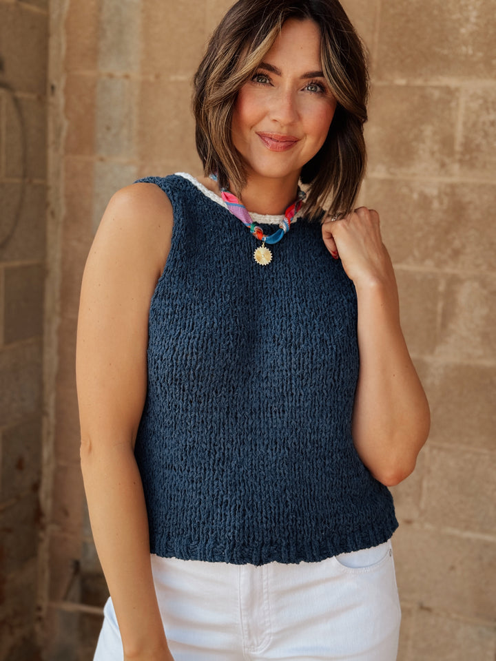 Free People | Sicily Sweater Shell - Dark Denim Combo