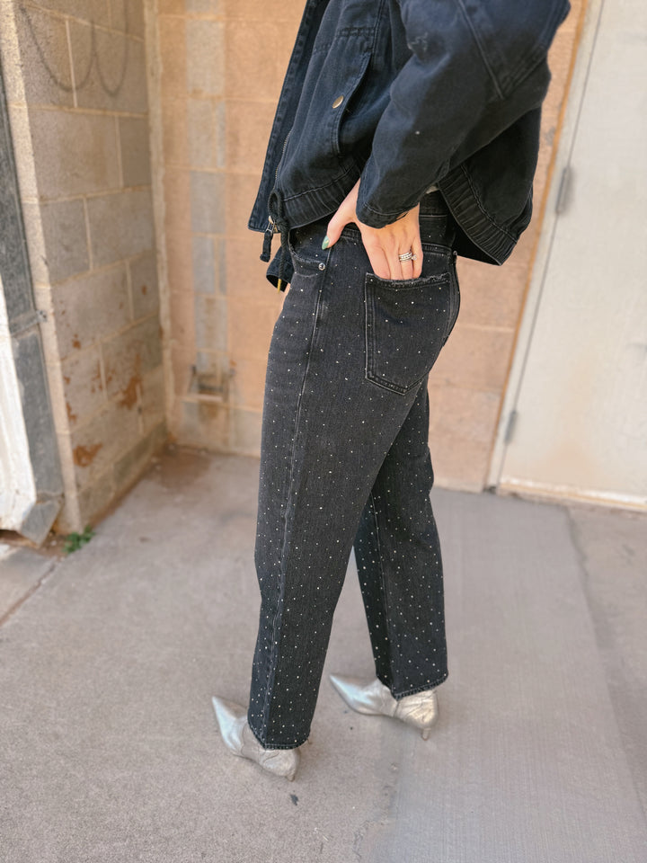 Pistola | Lexi Mid Rise bowed Straight Jean - Silver Screen