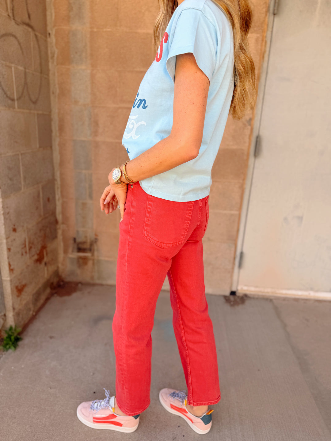 Good American | Good Icon Ankle Jeans - Cherry Red