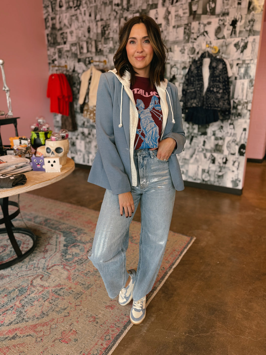 Daydreamer | Metallica Justice For All Oversized Crew Sweatshirt - Dark Cherry