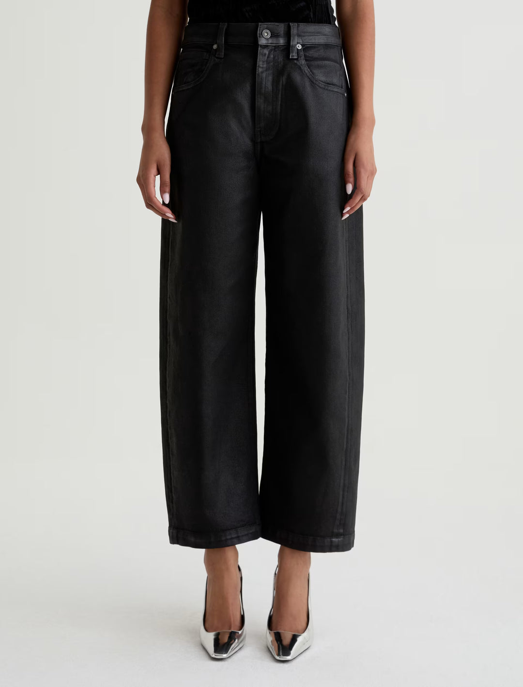 BLACK FRIDAY - AG Jean | Hattie Crop- Leatherette Super Black