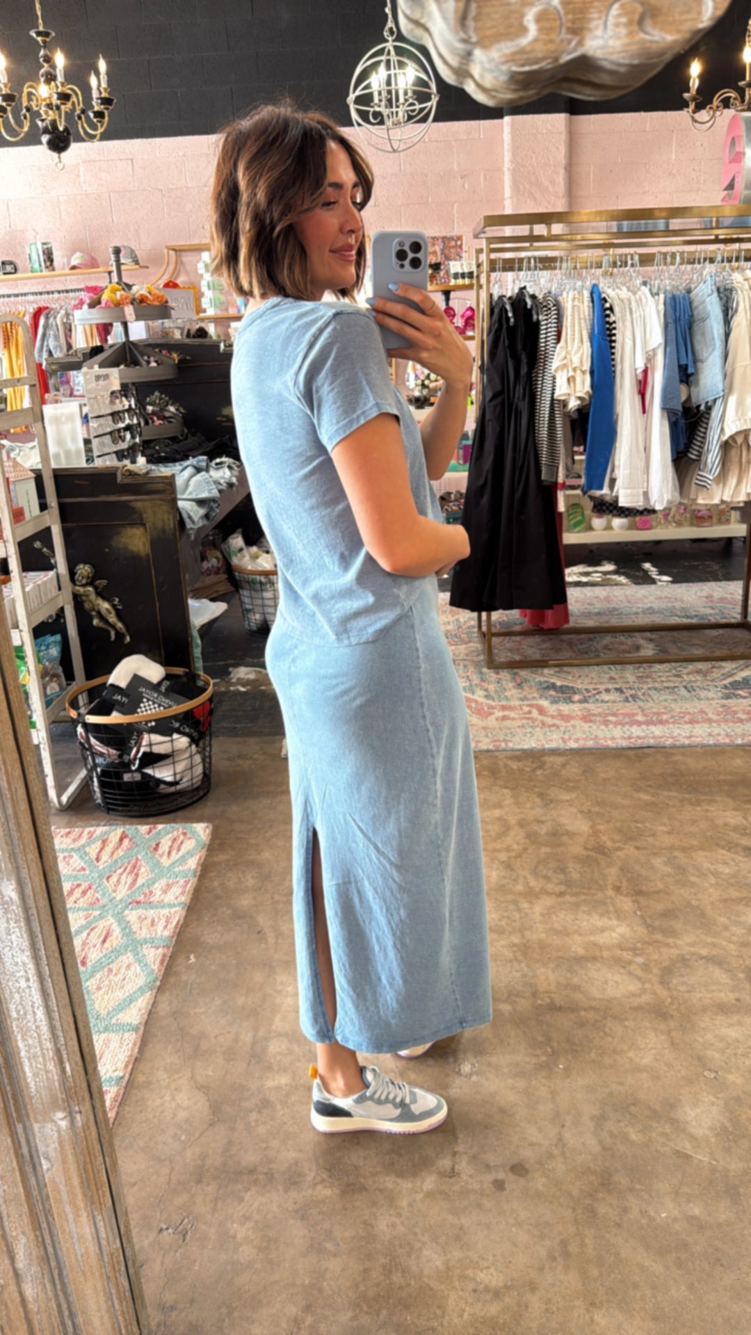 Z Supply | Gail Jersey Denim Midi Skirt - Indigo