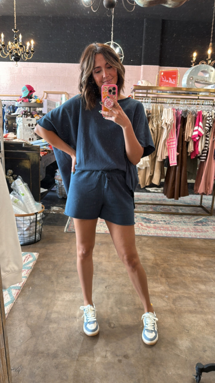 Malibu Vintage Dolman Top - Midnight Navy