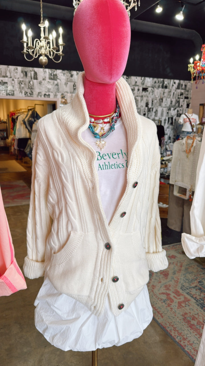 Kerri Rosenthal | Shawl Collar Helen Imperfect Heart Cardigan - Natural