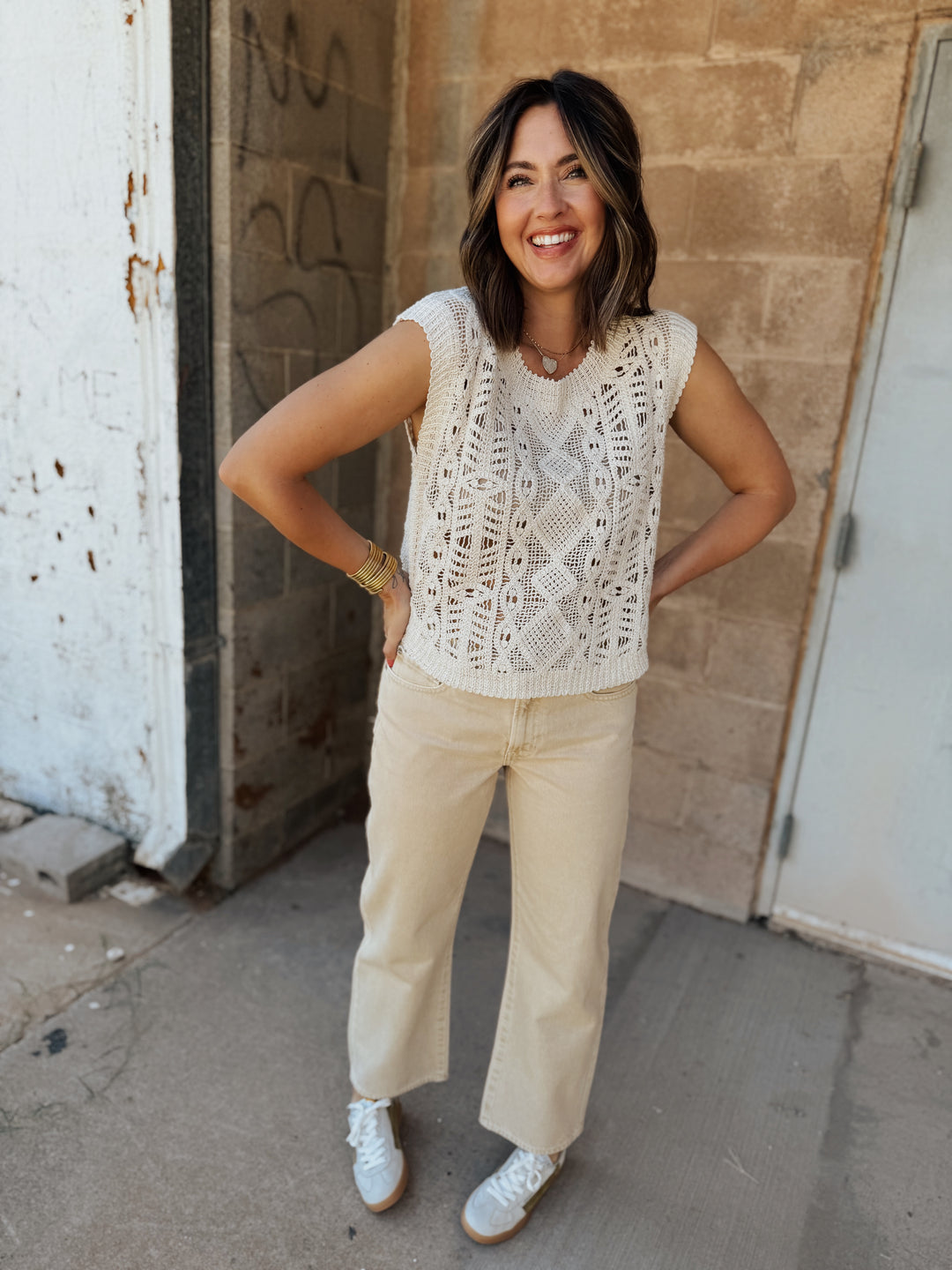 Pistola | Lexi Mid Rise Bowed Straight - Sand Dollar