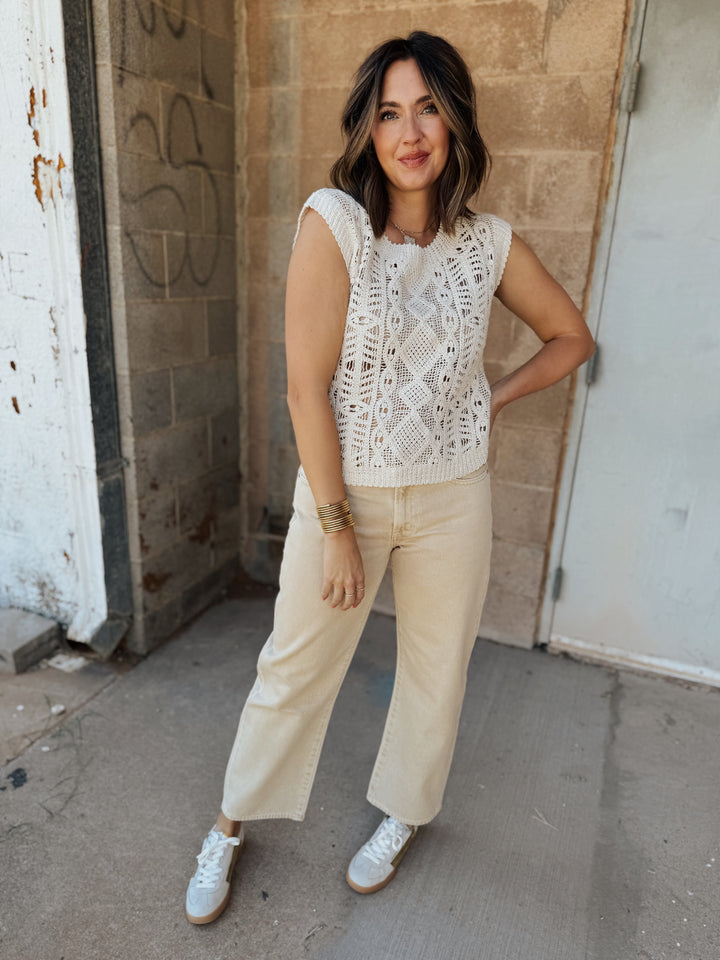 Pistola | Lexi Mid Rise Bowed Straight - Sand Dollar