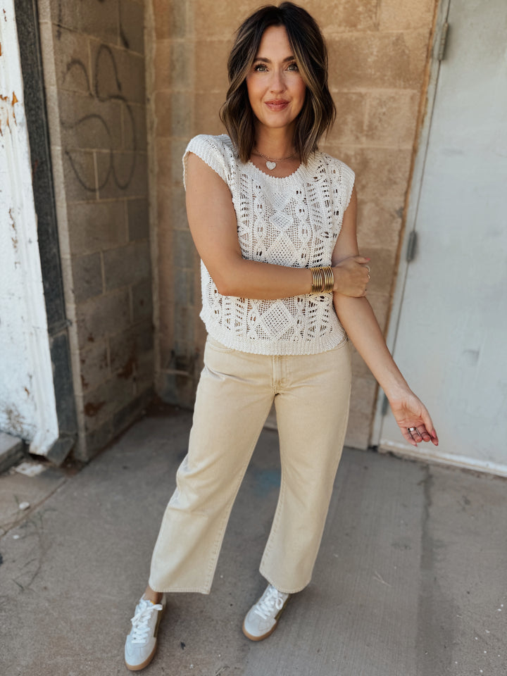 Pistola | Lexi Mid Rise Bowed Straight - Sand Dollar