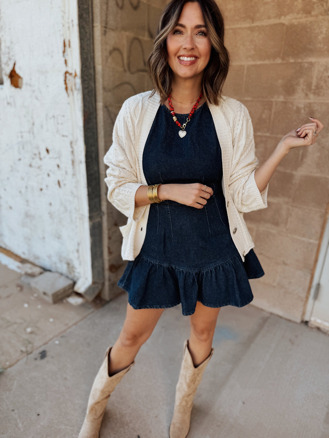 Anais Cable Knit Cardigan - Natural