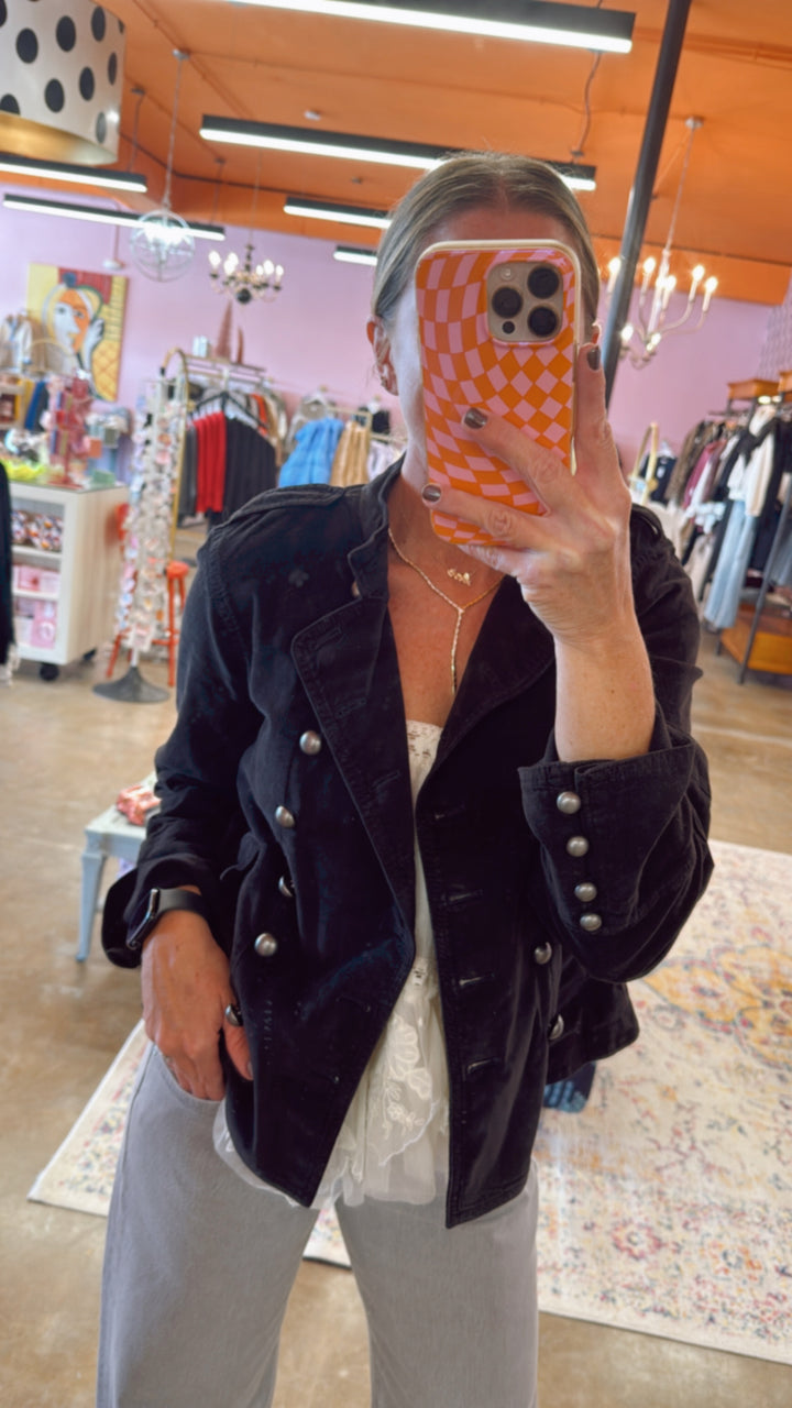 Free People | Lotty Velvet Jacket- Black