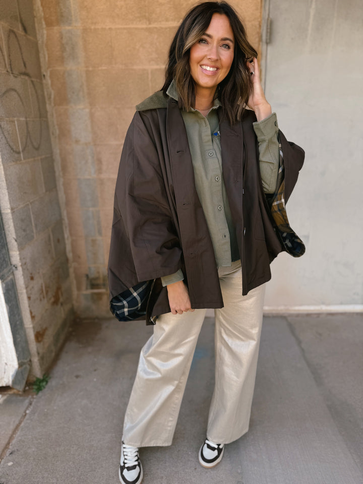 Free People | Bailey Cape- Italian Mocha