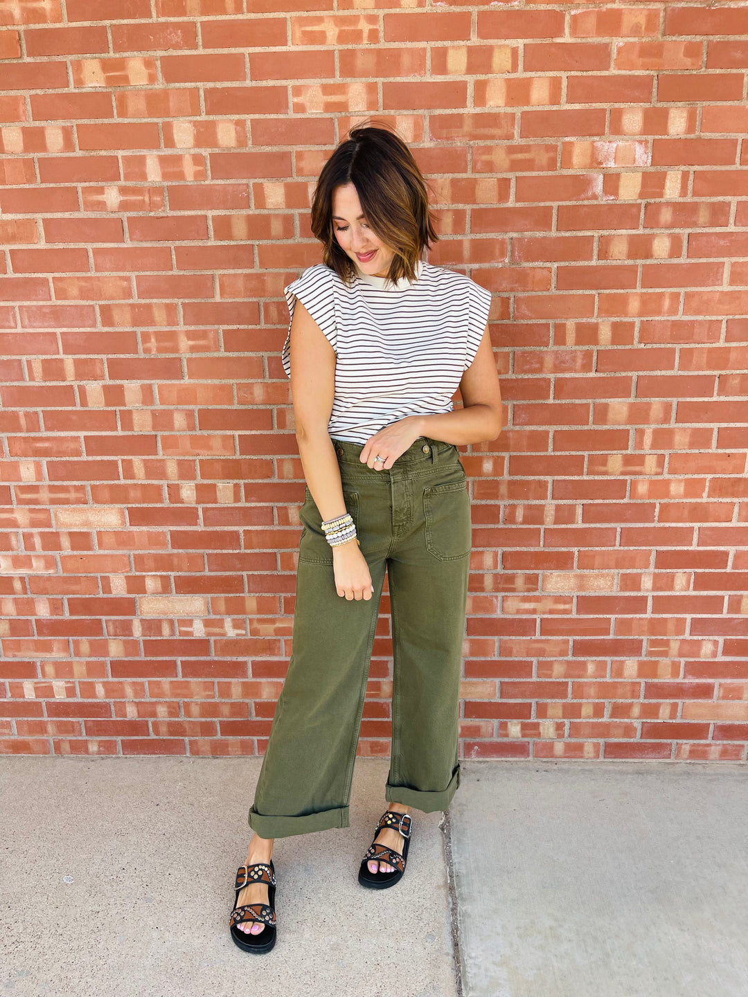 Free People | Palmer Cuffed Jean - Army