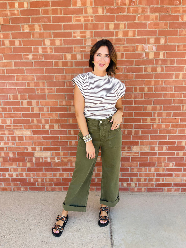 Free People | Palmer Cuffed Jean - Army