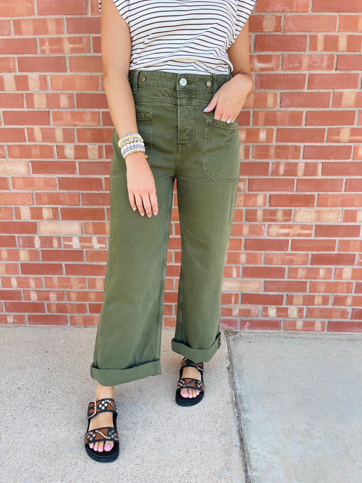 Free People | Palmer Cuffed Jean - Army