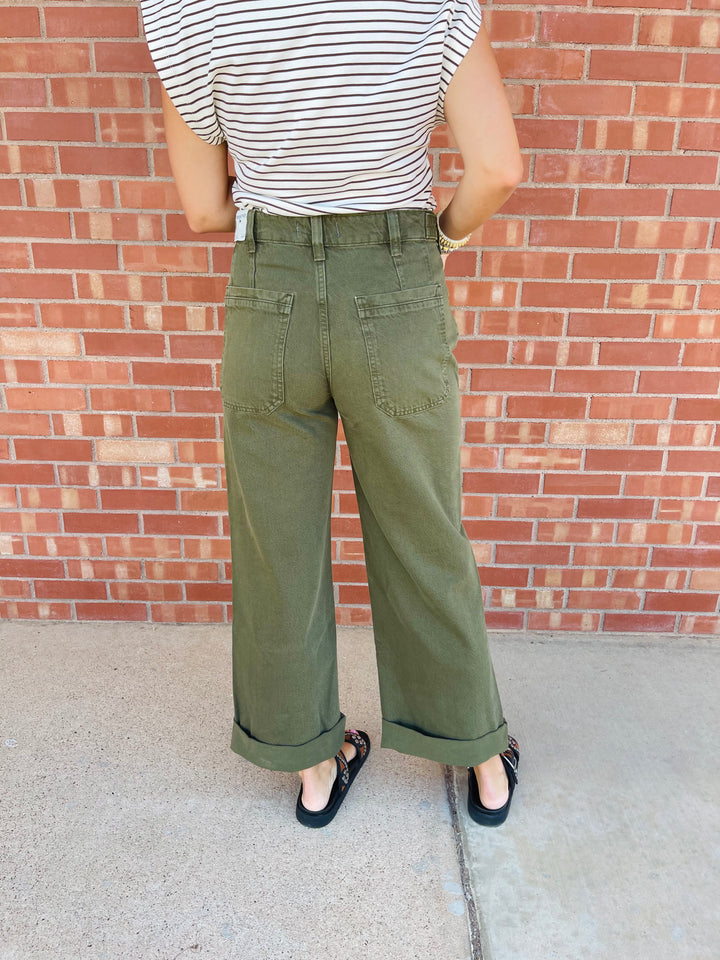 Free People | Palmer Cuffed Jean - Army