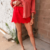 Free People | Eyes on You Skort - High Risk Red