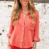 Free People | Striped Linen Laurel - Cinnamon Combo