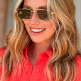 Freyrs | Vesper Unisex Sunglasses - Gold/Solid Brown