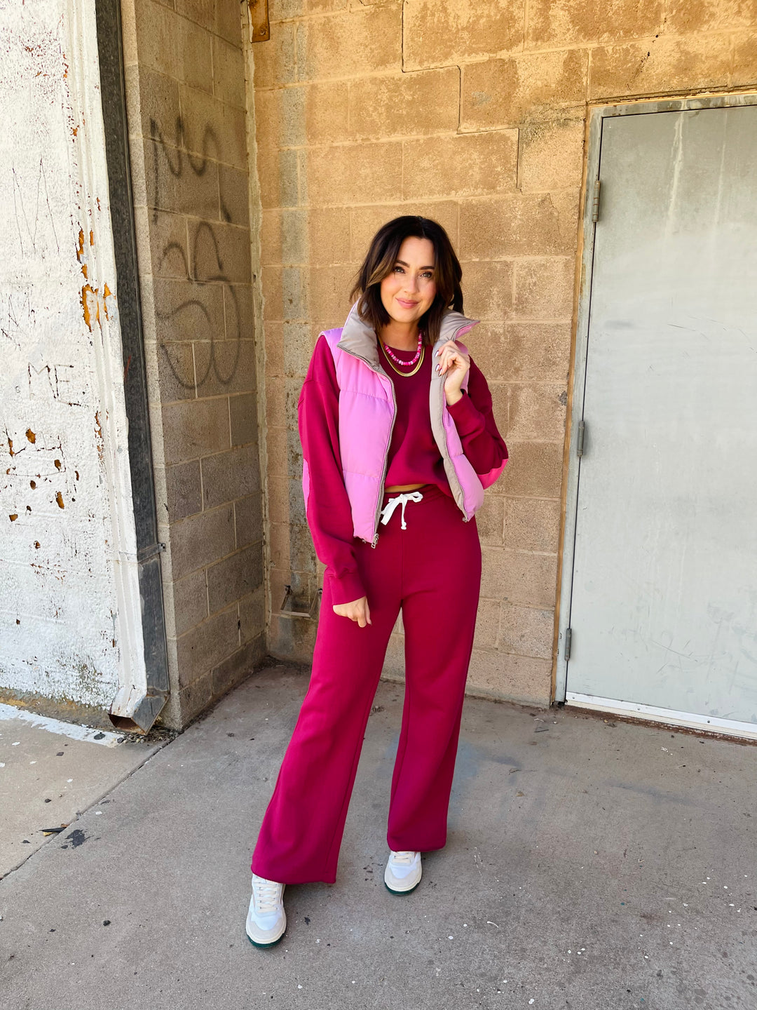 Kerri Rosenthal | Weekend Barb Loved Sweatpant - Burgundy