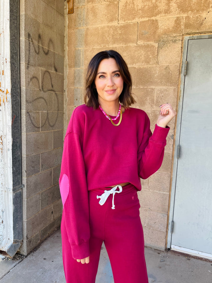 Kerri Rosenthal | Boyfriend Sweatshirt Imperfect - Burgundy