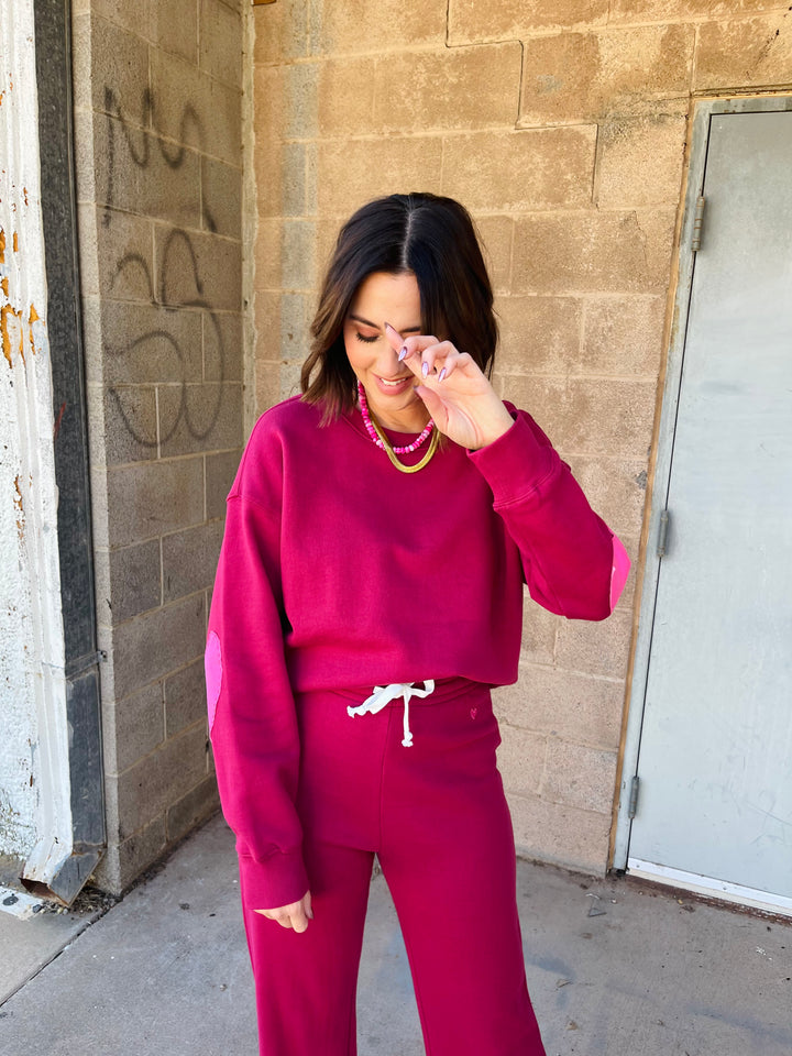 Kerri Rosenthal | Boyfriend Sweatshirt Imperfect - Burgundy