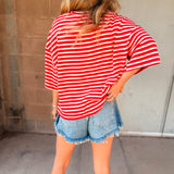 By Together | Favorite Striped Short Sleeve - Red/White