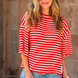 By Together | Favorite Striped Short Sleeve - Red/White