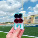 Gameday Pom Earrings | Red/Black