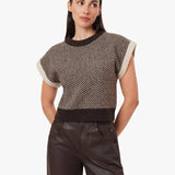 Habitual | Herringbone Sweater Vest - Chocolate
