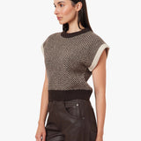 Habitual | Herringbone Sweater Vest - Chocolate