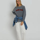 Sunny Somewhere | Red Game Day Oversized Crew