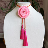 Rahya Jewelry Design | Concho Bolo - Bubblegum Pink with Solar Orange & Fuchsia
