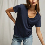 Perfect White Tee | The Hendrix V-Neck Tee - Navy