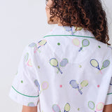 Printfresh | Embroidered Tennis Club Short PJ Set - Cloud