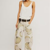 Free People | Good Luck Printed Barrel Jeans - Go Bananas