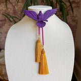Rahya Jewelry Design | Eagle Bolo Deep Purple with Fuchsia & Golden Yellow