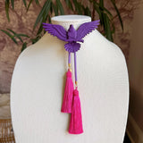 Rahya Jewelry Design | Eagle Bolo Deep Purple with lavender & Fuchsia