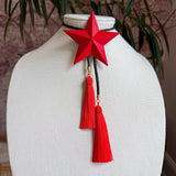 Rahya Jewelry Design | Lone Star Bolo - Crimson with Black & Red