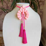 Rahya Jewelry Design | Naja Bolo Blush Pink with Neon Pink & Fuchsia