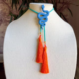 Rahya Jewelry Design | Snake Bolo - Ocean Blue with Turquoise & Orange