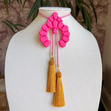 Rahya Jewelry Design | Naja Bolo Flamingo Pink with Bubblegum Pink & Golden Yellow