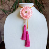 Rahya Jewelry Design | Concho Bolo - Sugar Pink with Golden Yellow & Fuchsia