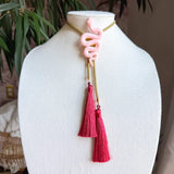 Rahya Jewelry Design | Snake Bolo Blush Pink with Bronze & Crimson