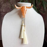 Rahya Jewelry Design | Longhorn Bolo Smokey Quartz with Bronze & Ivory
