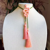Rahya Jewelry Design | Snake Bolo - Sugar Pink with Olive & Peach