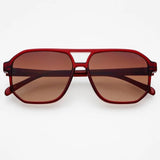 Freyrs | Billie Unisex Aviator Sunglasses - Dark Cherry
