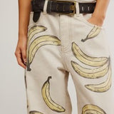 Free People | Good Luck Printed Barrel Jeans - Go Bananas