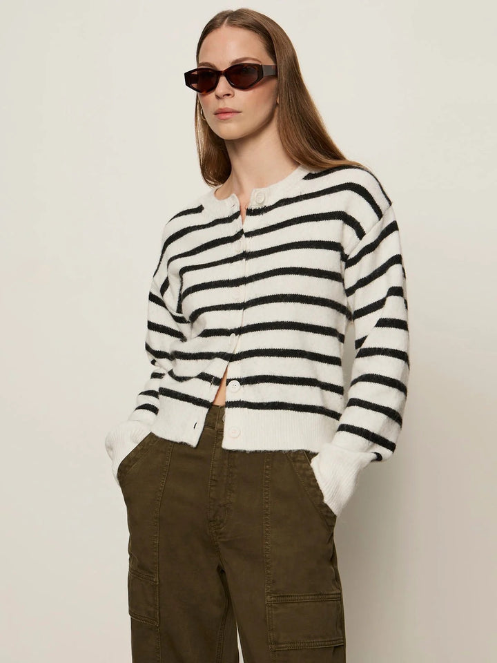 Sanctuary | Must-Have Cardi - Chalk With Black Stripe