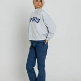 Sunny Somewhere | Navy Sports Mockneck - Heather Ash
