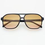 Freyrs | Billie Unisex Aviator Sunglasses - Black/Brown