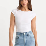 Good American | The Open Back Bodysuit - White